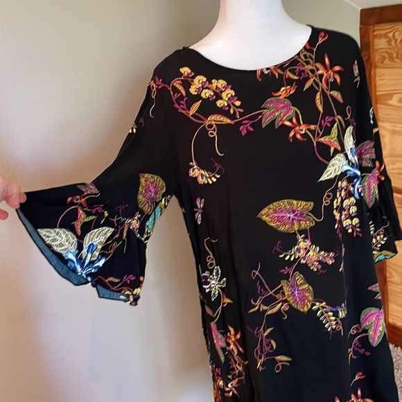 H&M Black Floral Ruffle Sleeve Dress 10 - Picture 5 of 10